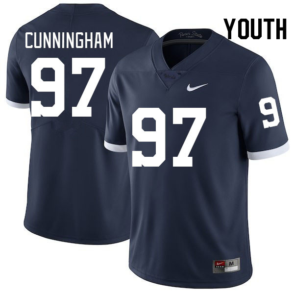 Youth #97 T.A. Cunningham Penn State Nittany Lions College Football Jerseys Stitched-Retro